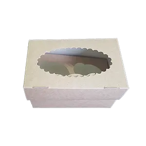 Papírový box na jídlo s oknem MUF 100x160x100 mm (na mufiny) 25 ks