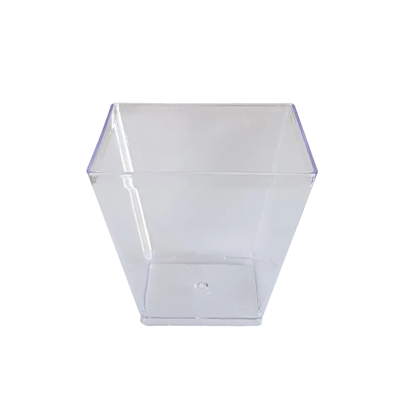 FINGERFOOD  100 ml kelímek hranatý čirý PS ( 59x59x54 mm)